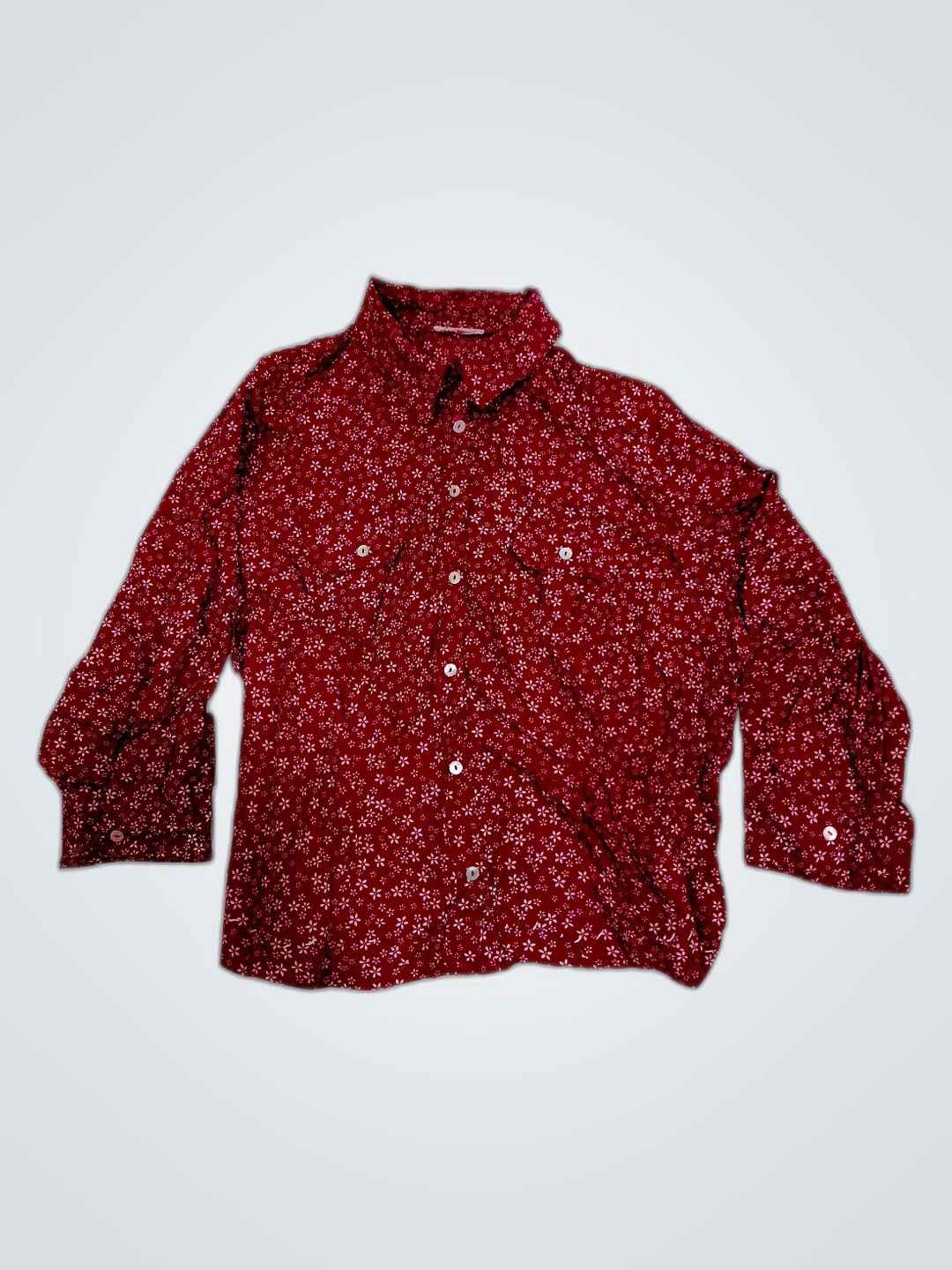 Chemise florale rouge