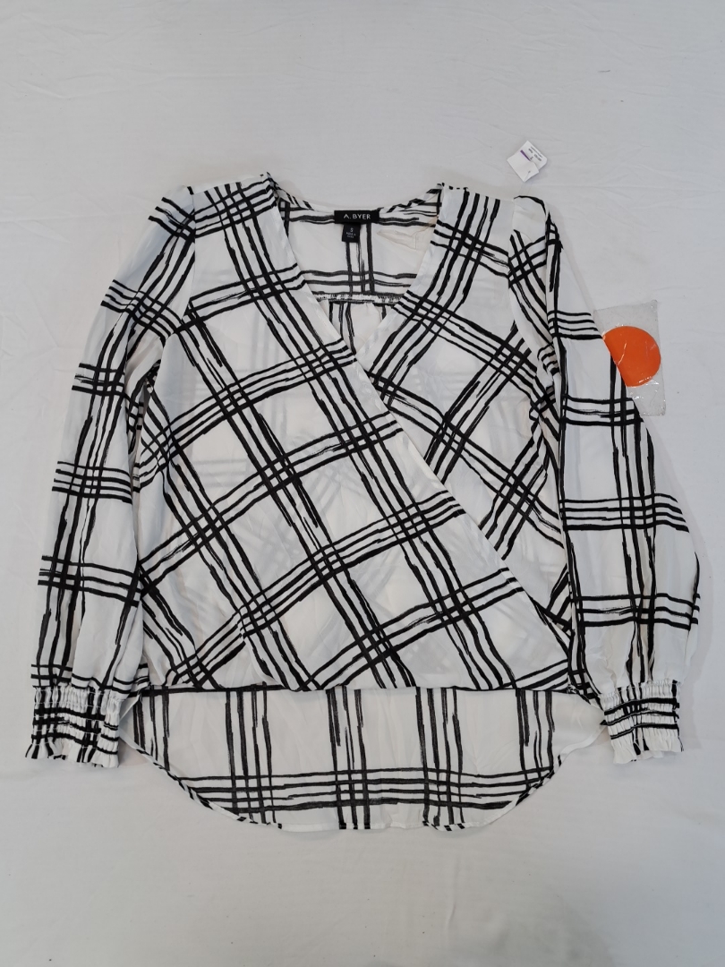 A. BYER Black and White Plaid Shirt