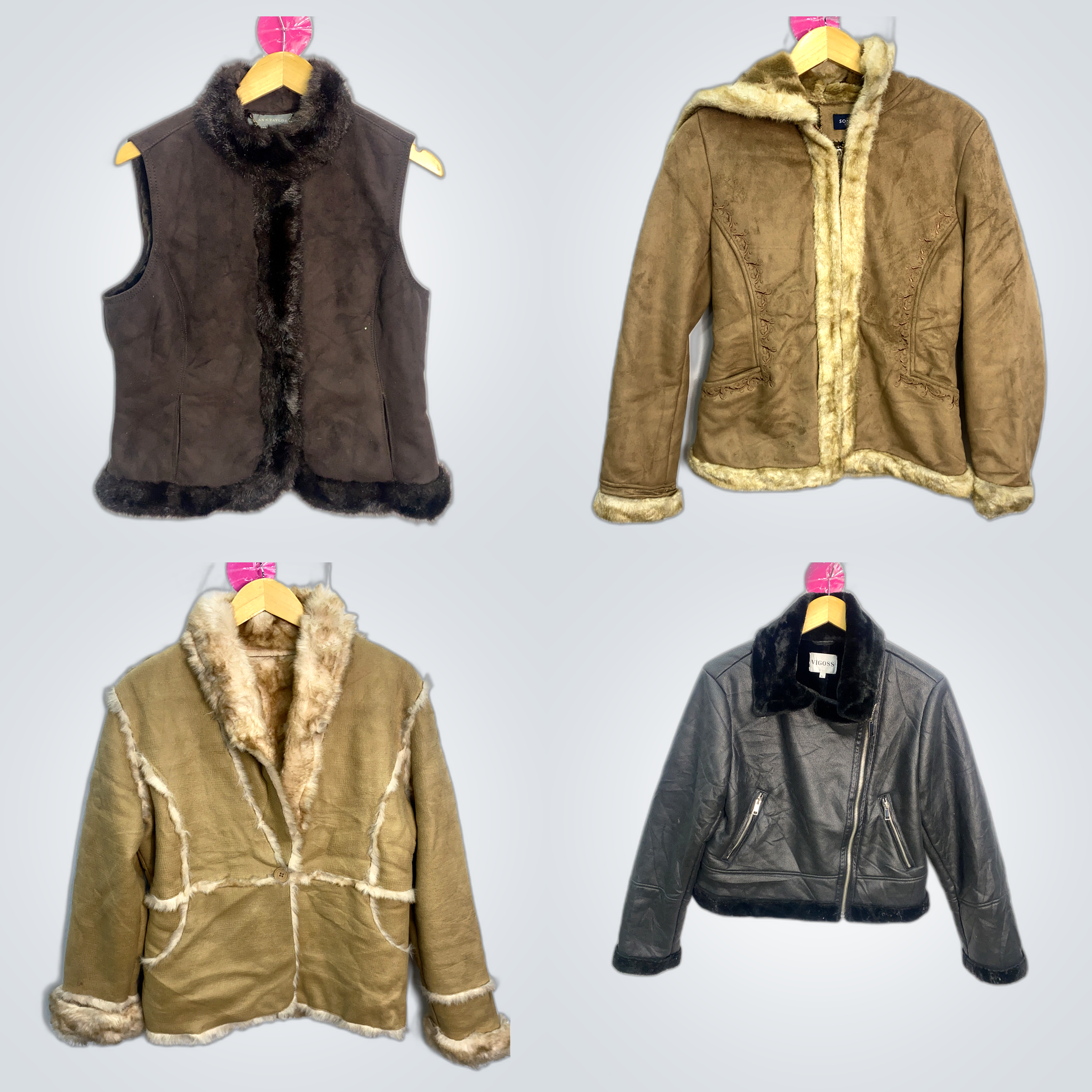 Ensemble de fourrure et cuir de luxe : Ann Taylor,..