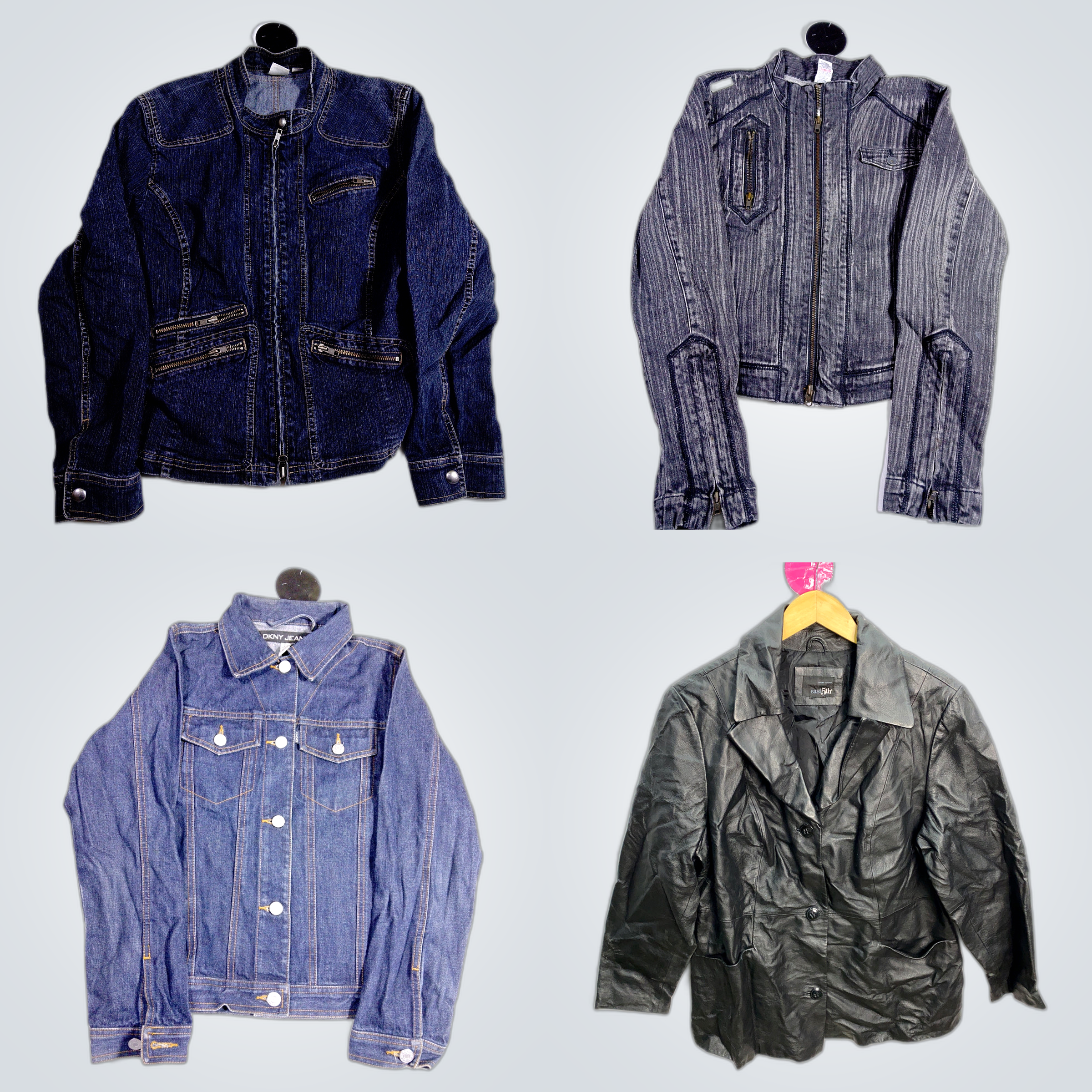 Veste en cuir et en denim - CITY, DKNY, east5th, W..