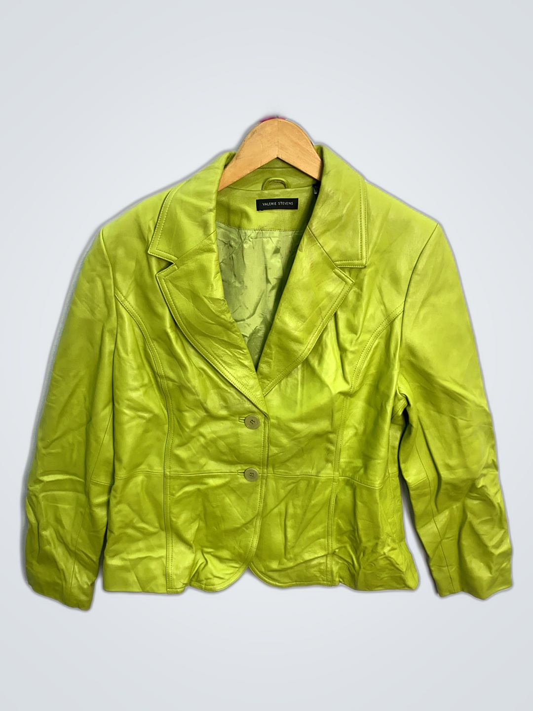 Veste en cuir verte Valerie Stevens