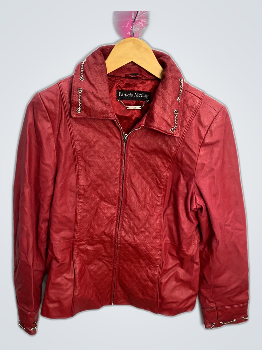 Pamela McCoy Red Leather Jacket