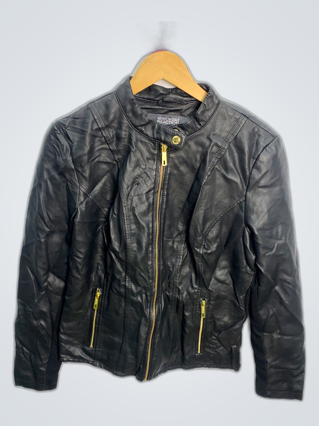 Kenneth Cole Reaction Black Leather Jacket