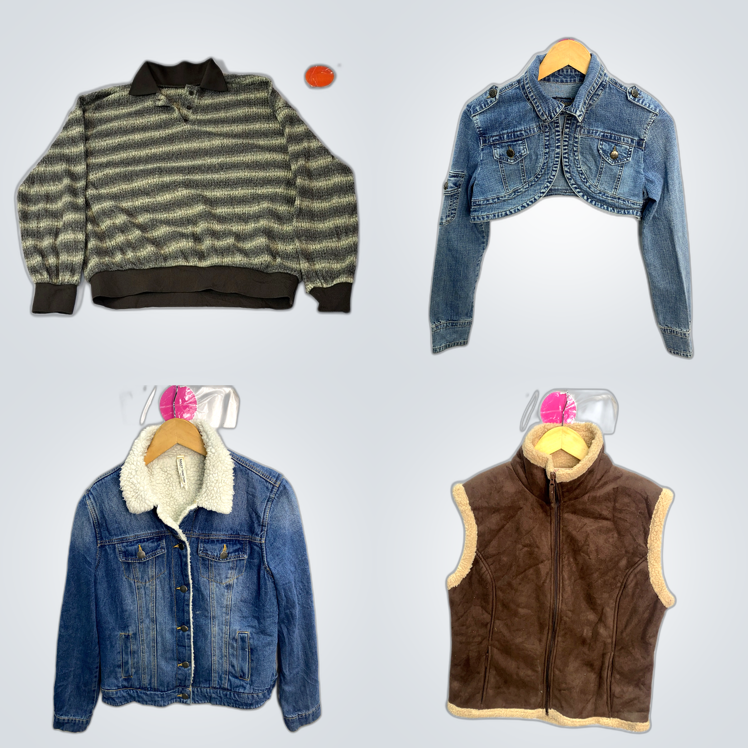 Sanft gebrauchte Mode-Bündel: Jeansjacken, Pullove..