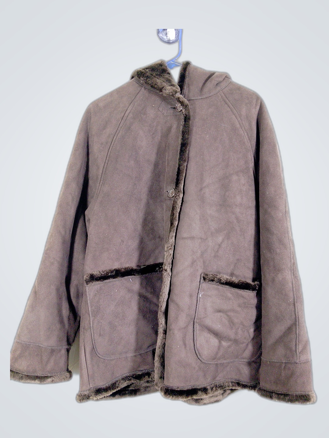 Veste en fourrure marron doublée