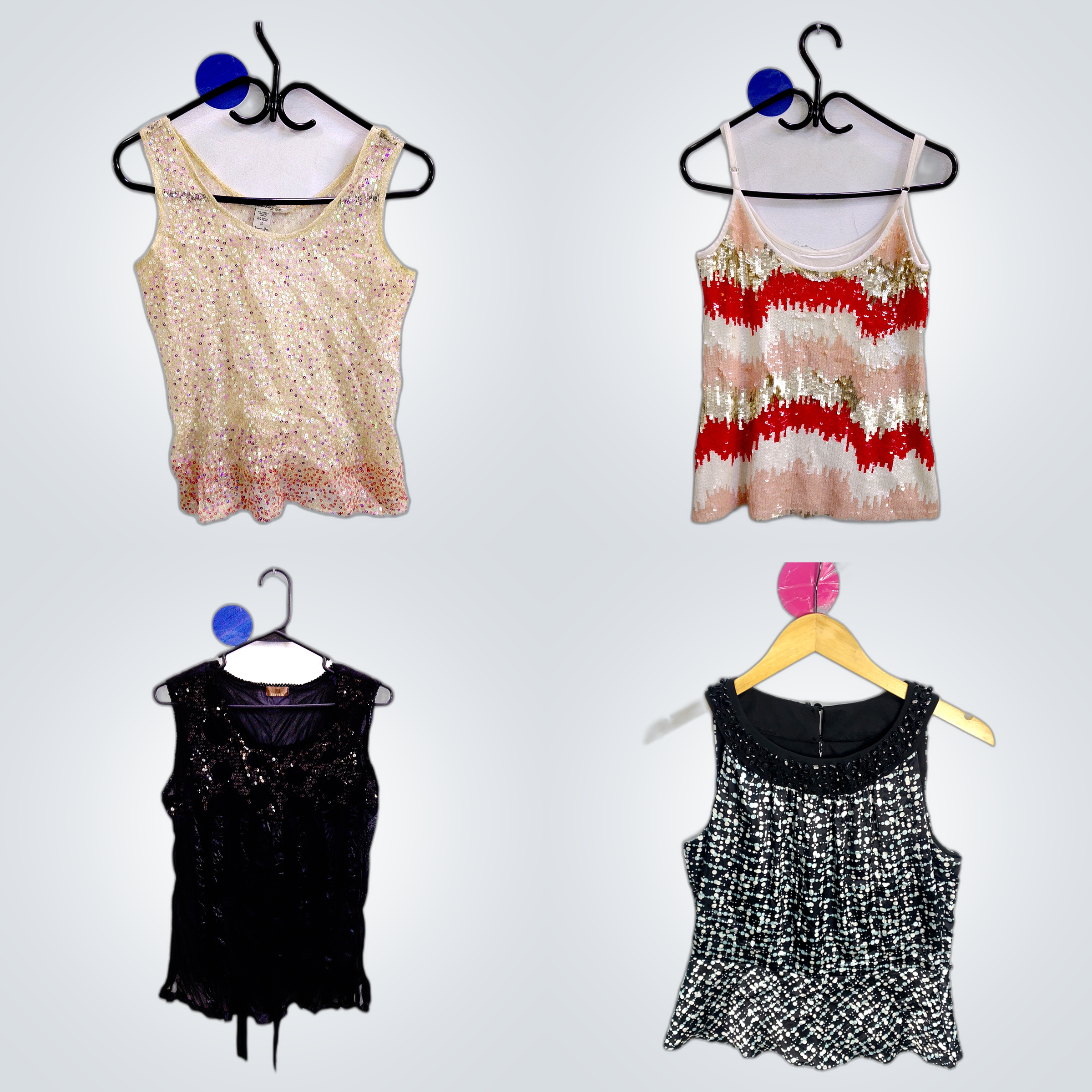 Dressbarn & Designer Top Bundle Polka Dot Sequins ..