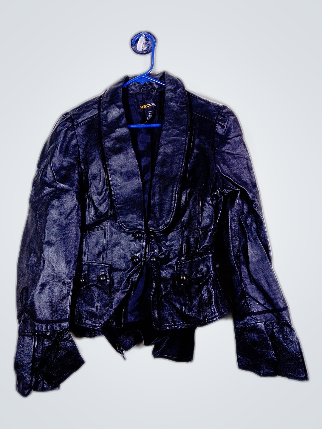 Schwarze Lederjacke