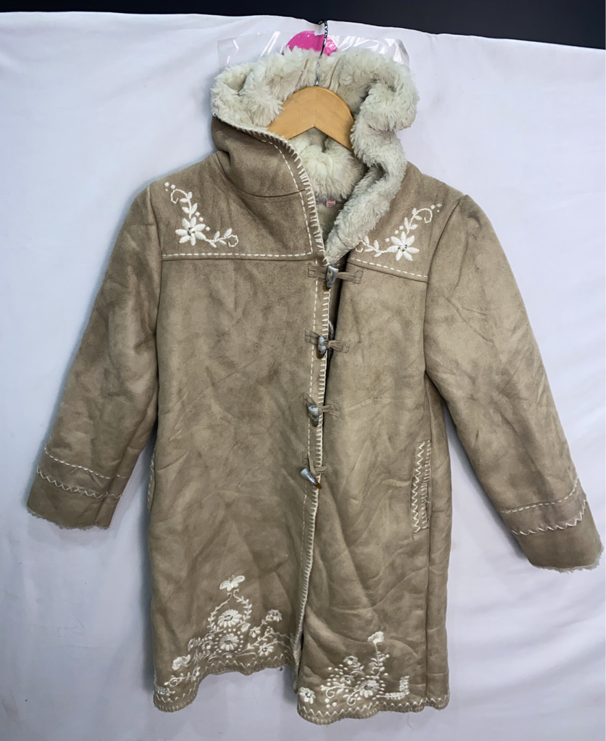 Mondon Women's Tan Faux Fur Lined Coat