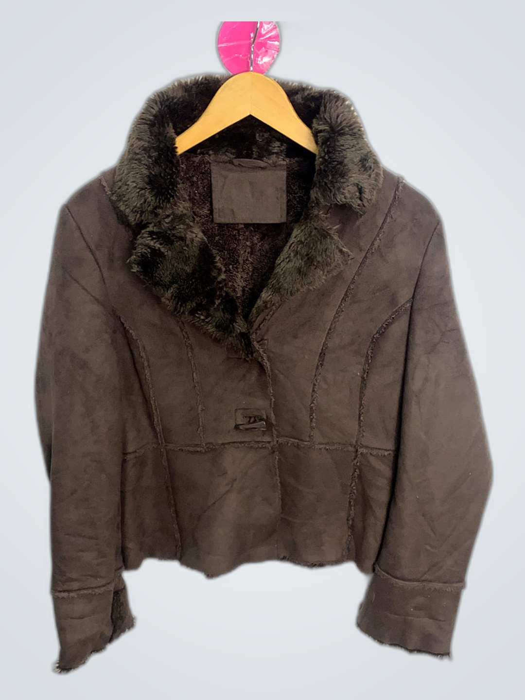 Veste en fausse fourrure marron