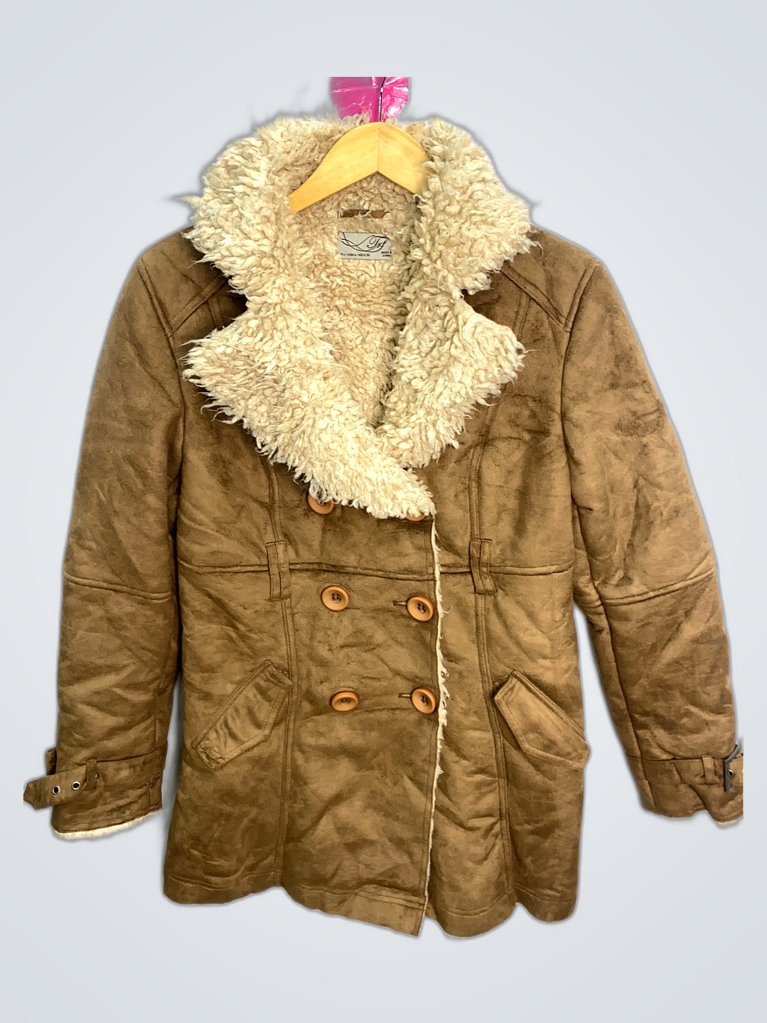 Brown Faux Fur Lined Coat