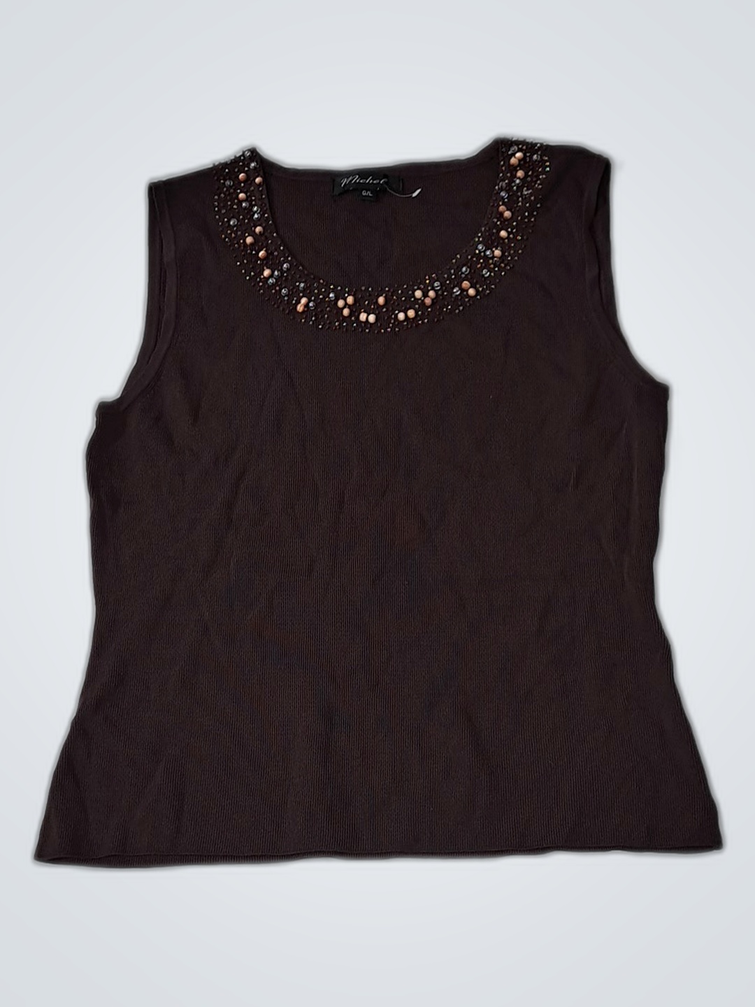 Débardeur en perles marron