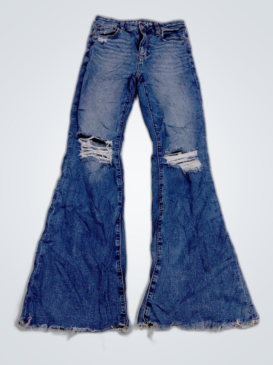 American Eagle Hochtaillierte Distressed Flared Je..