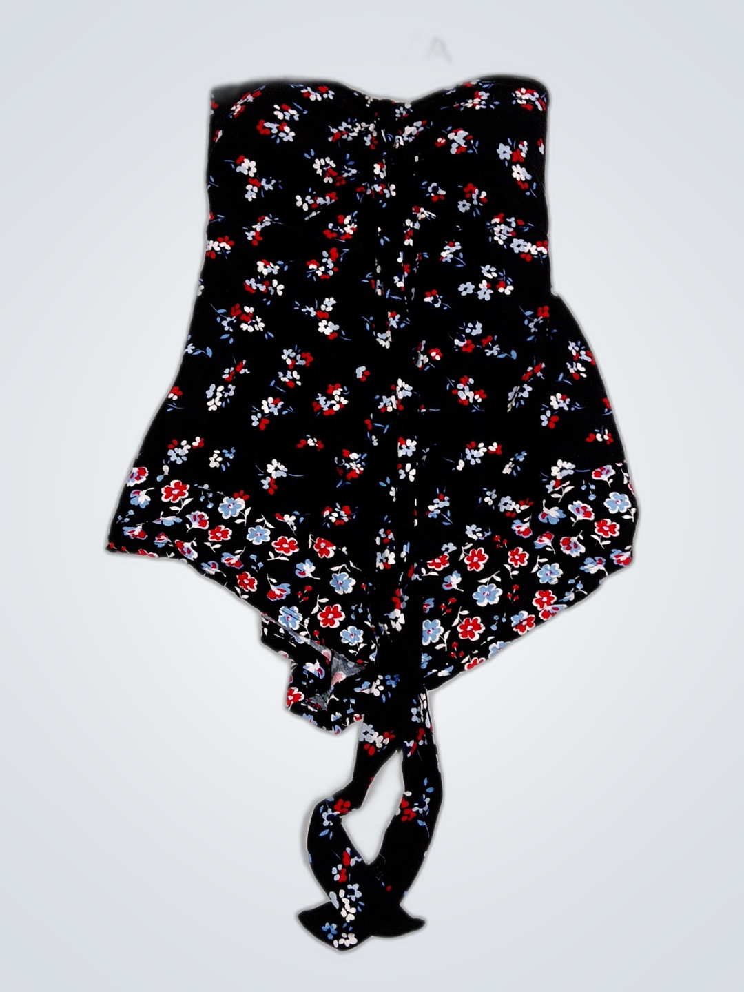 Top Tubular Floral Preto