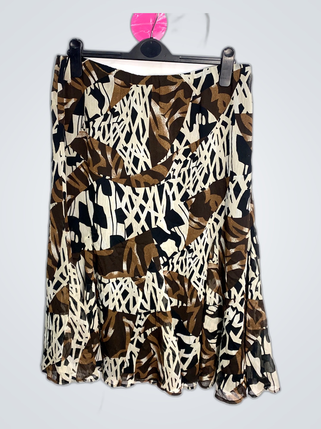 Jupe à motifs marron et beige