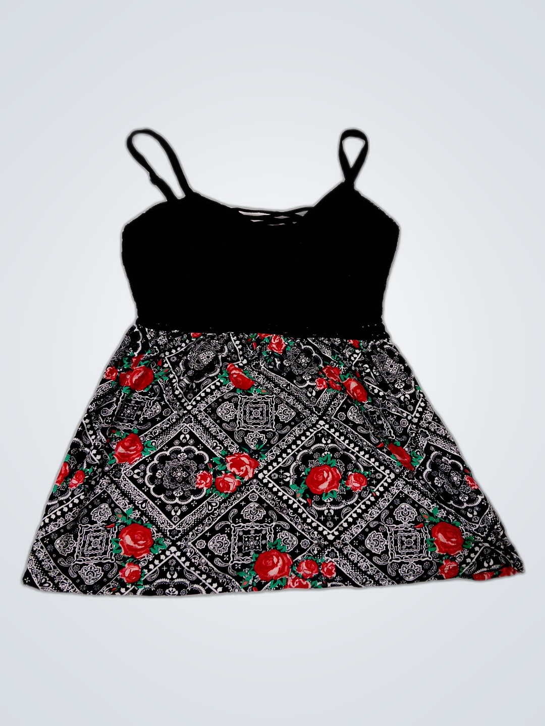 No Boundaries Black Floral Dress