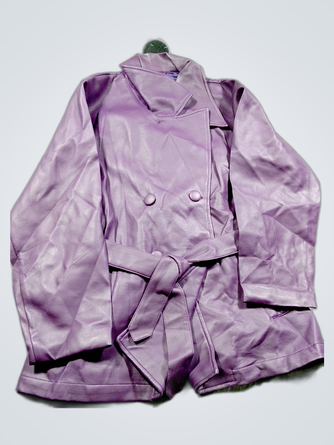 Neutral Zone Purple Leather Trench Coat