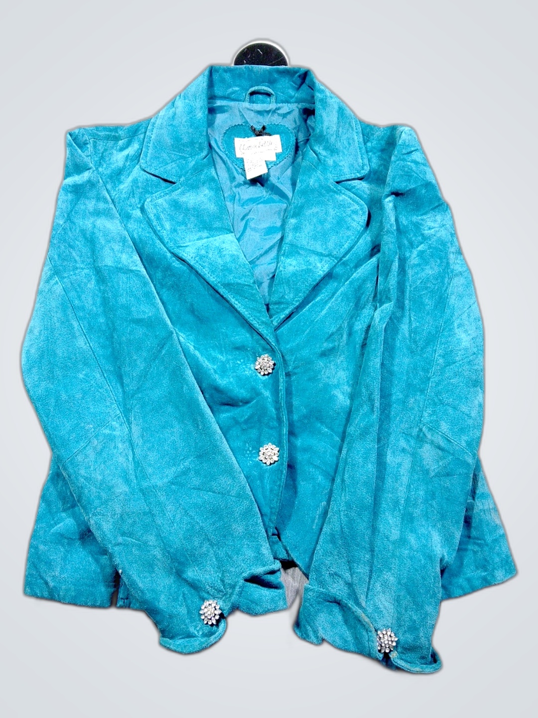 Lisa a Little Teal Velvet Blazer