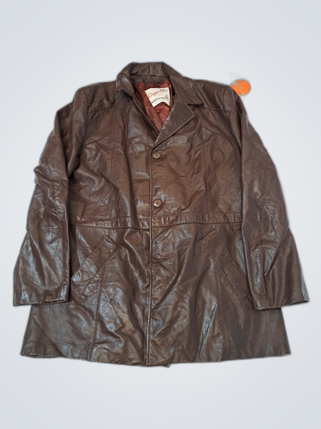 Clipper Mist Brown Leather Jacket