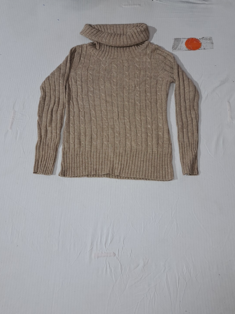 Brown Knit Turtleneck Sweater