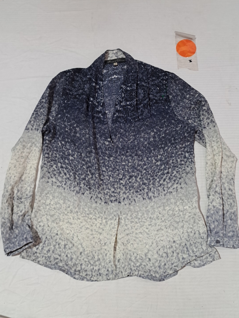 Chemise à manches longues bleu ombré