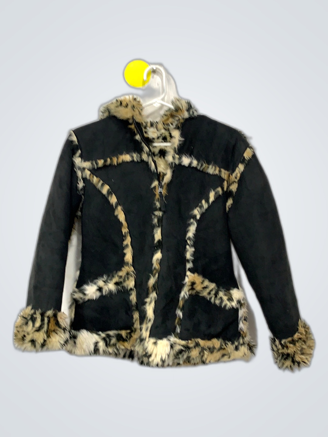 Black Fur-Trimmed Coat