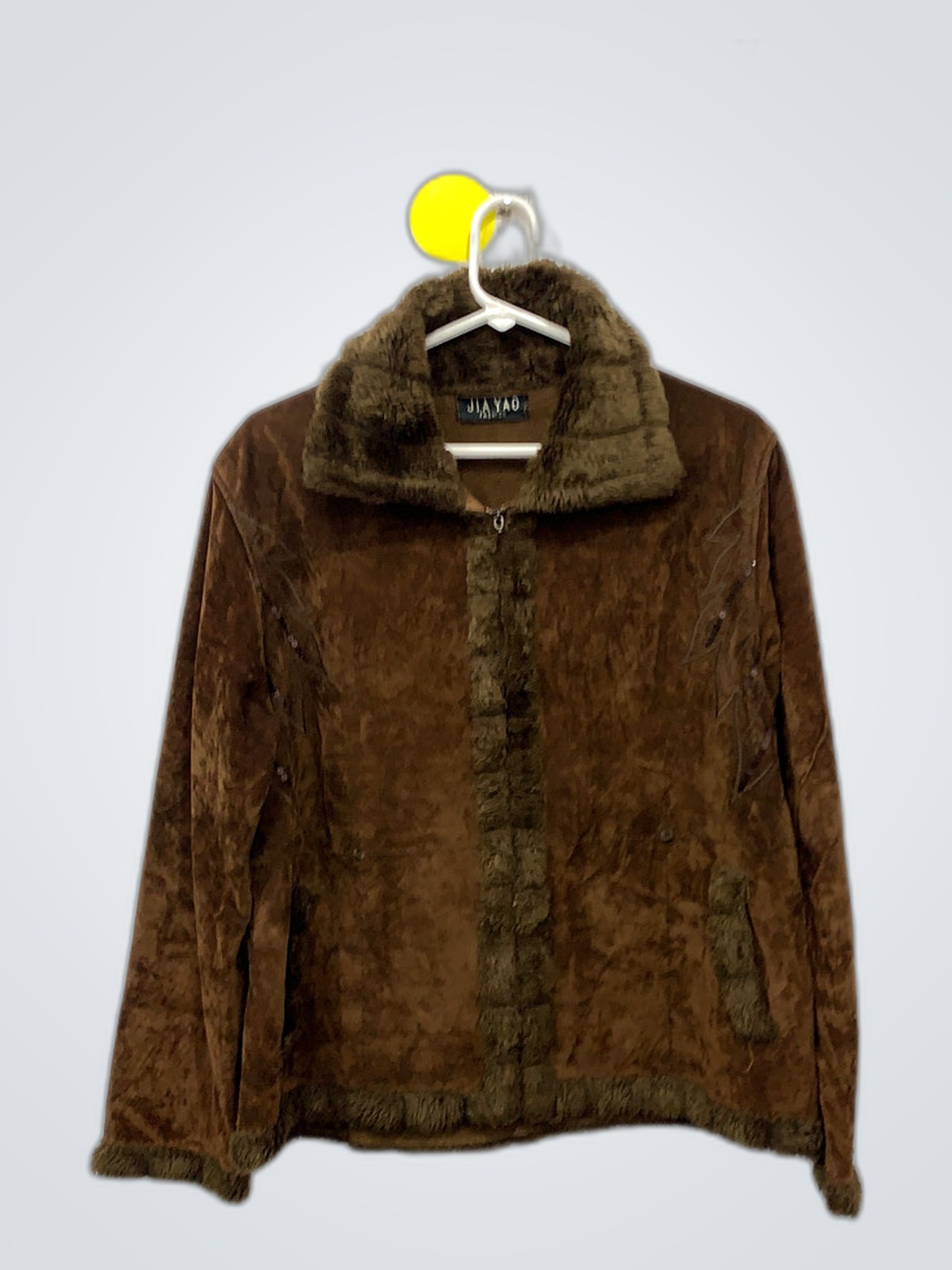 JIAYAO FASHION Brown Fur Jacket