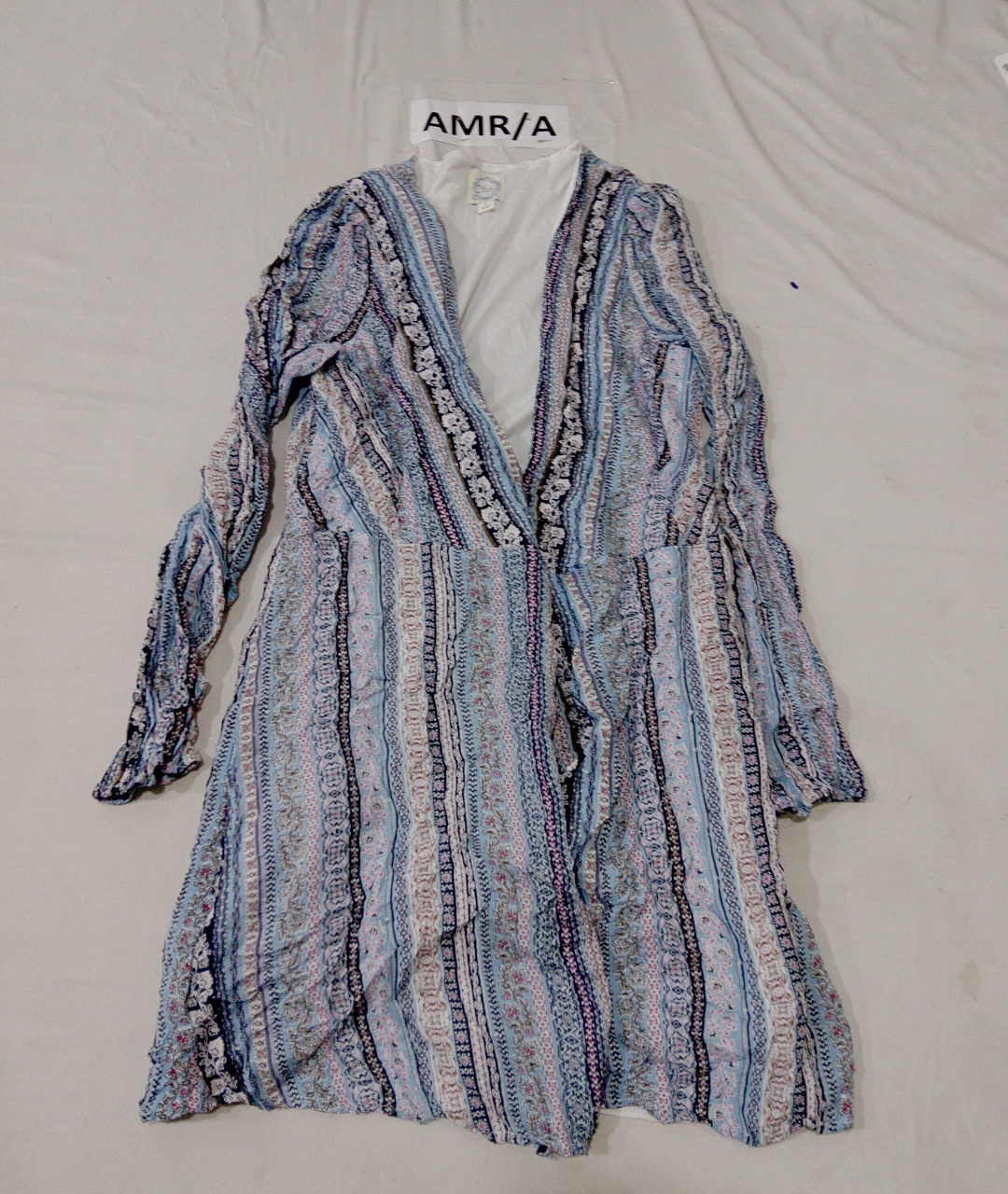 Top à manches longues rayé bleu