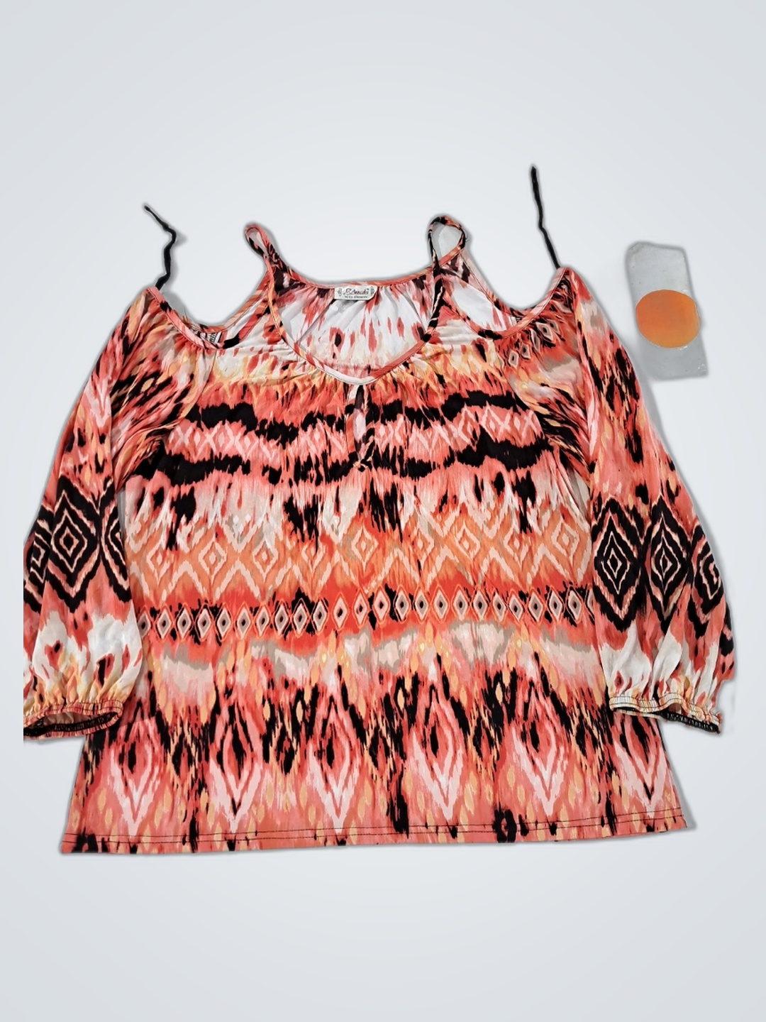 L'Amadei Gedruckte Off-Shoulder Bluse