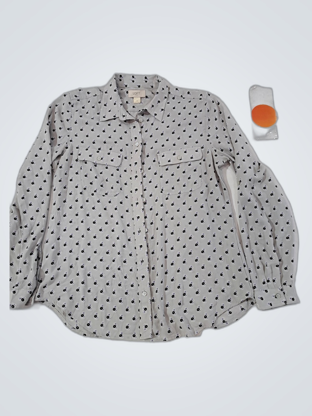 LOFT Damen Bluse in Grau mit Punkte-Muster