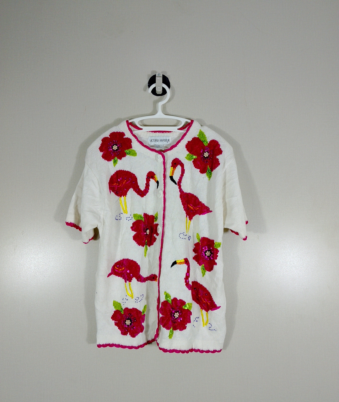 Cardigan Ricamato Flamingo Victoria Harbour