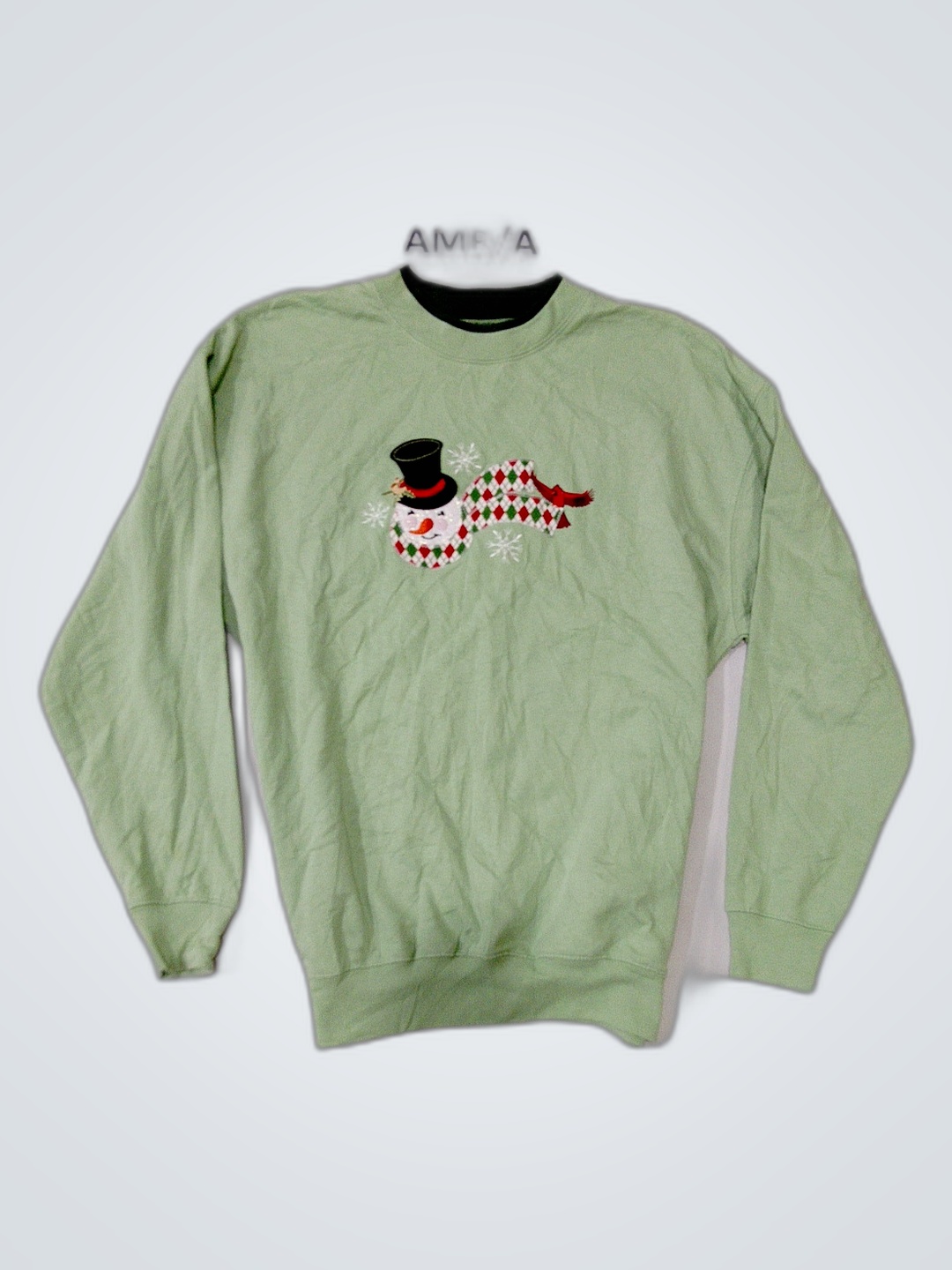 Grünes Schneemann Sweatshirt