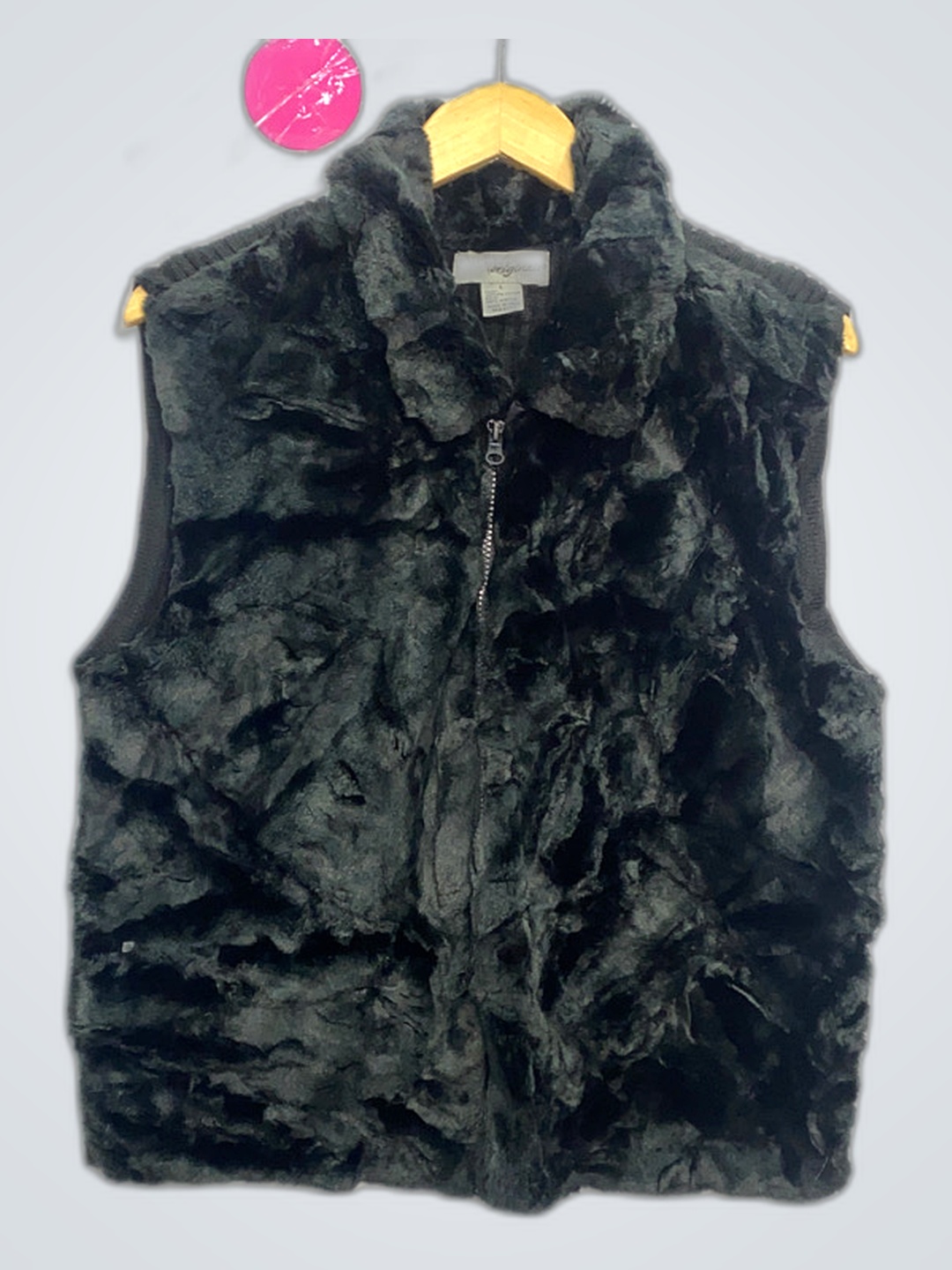 Black Faux Fur Vest