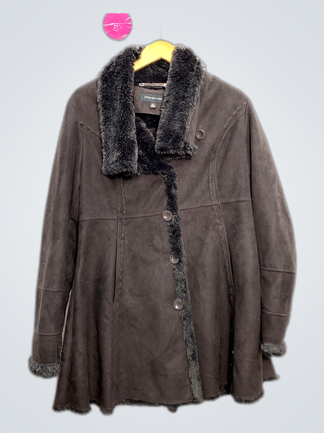 Jones New York manteau en fausse fourrure grise