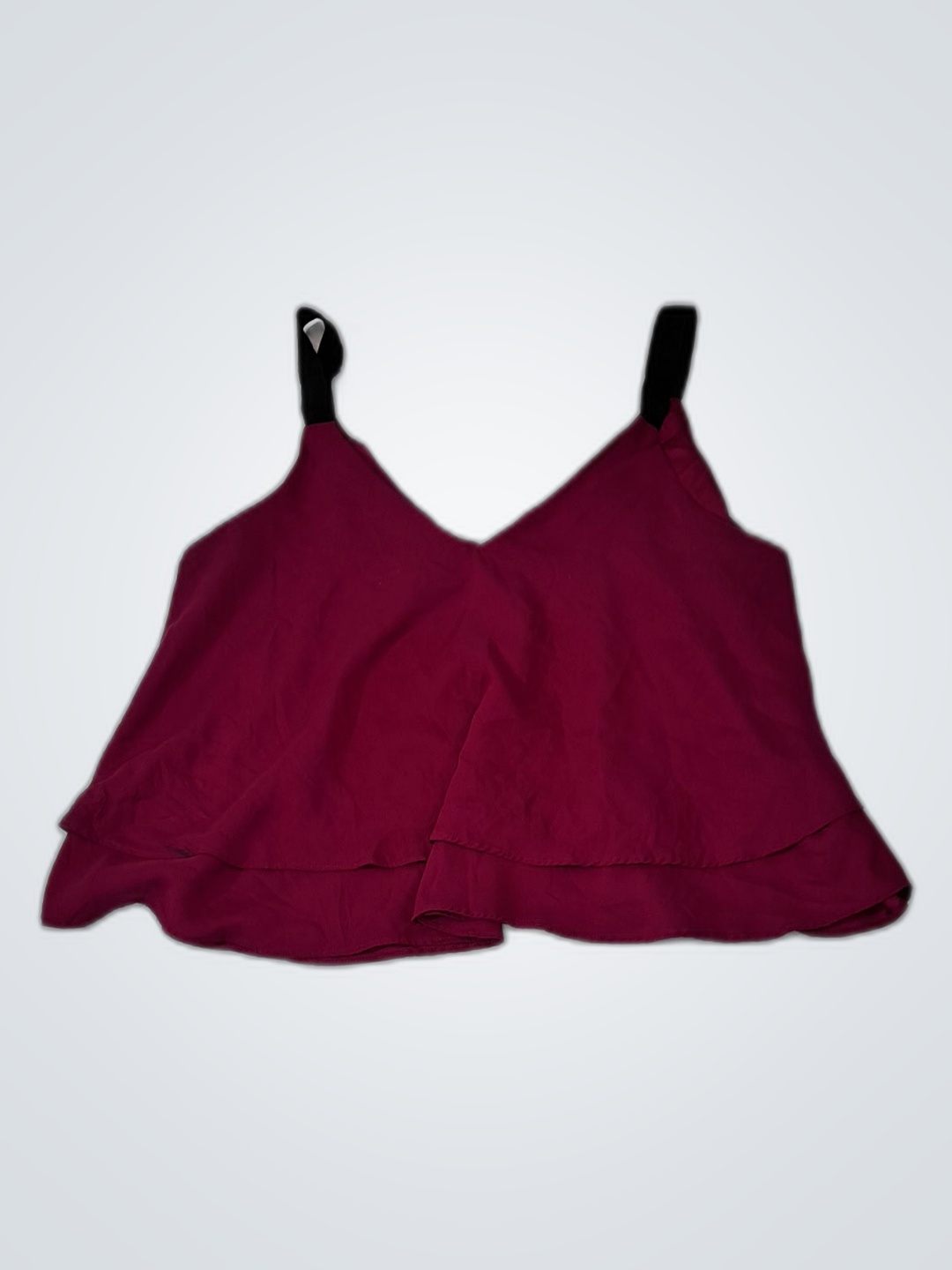 Women's Maroon Ruffled Top