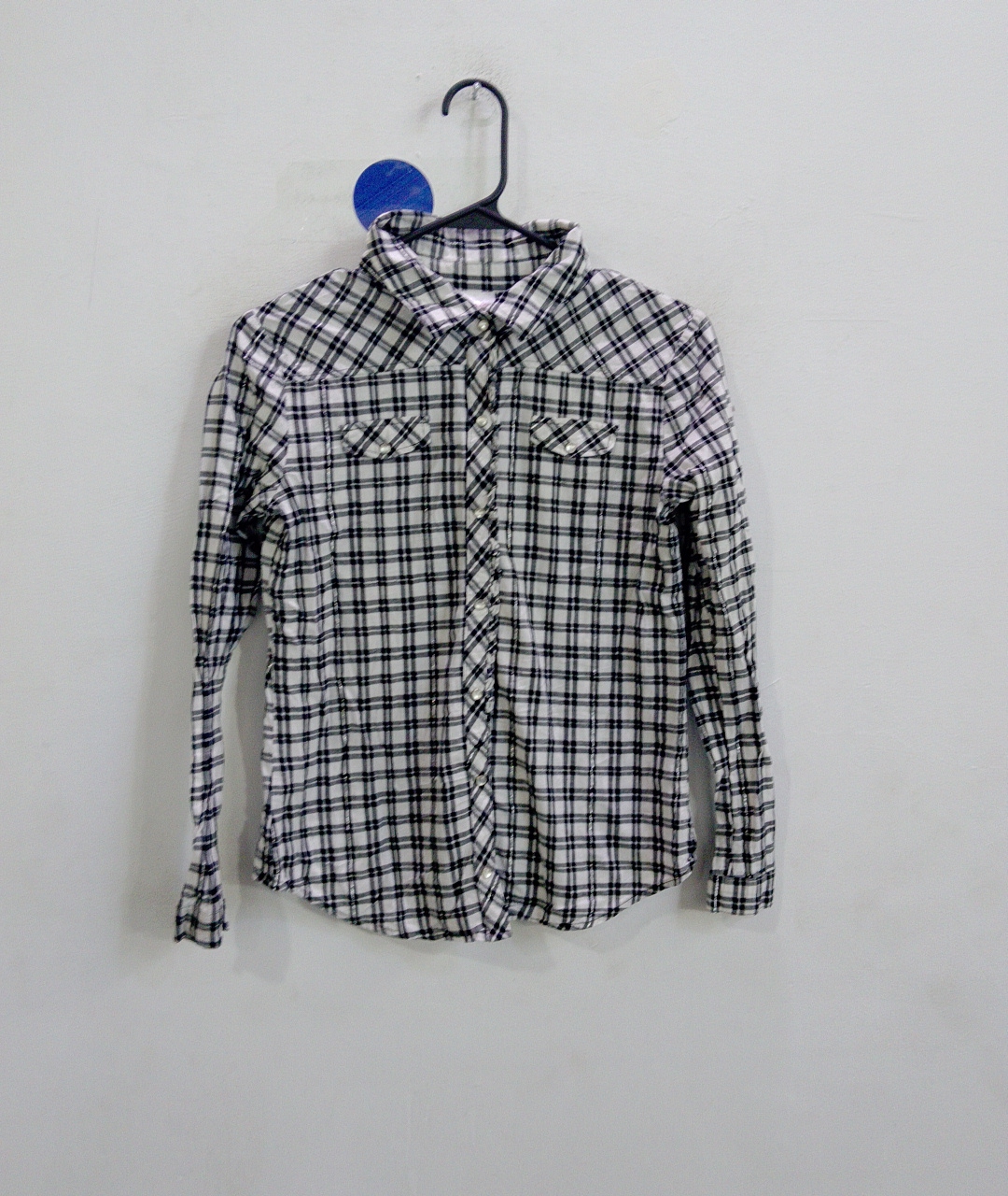 Black and White Plaid Shirt