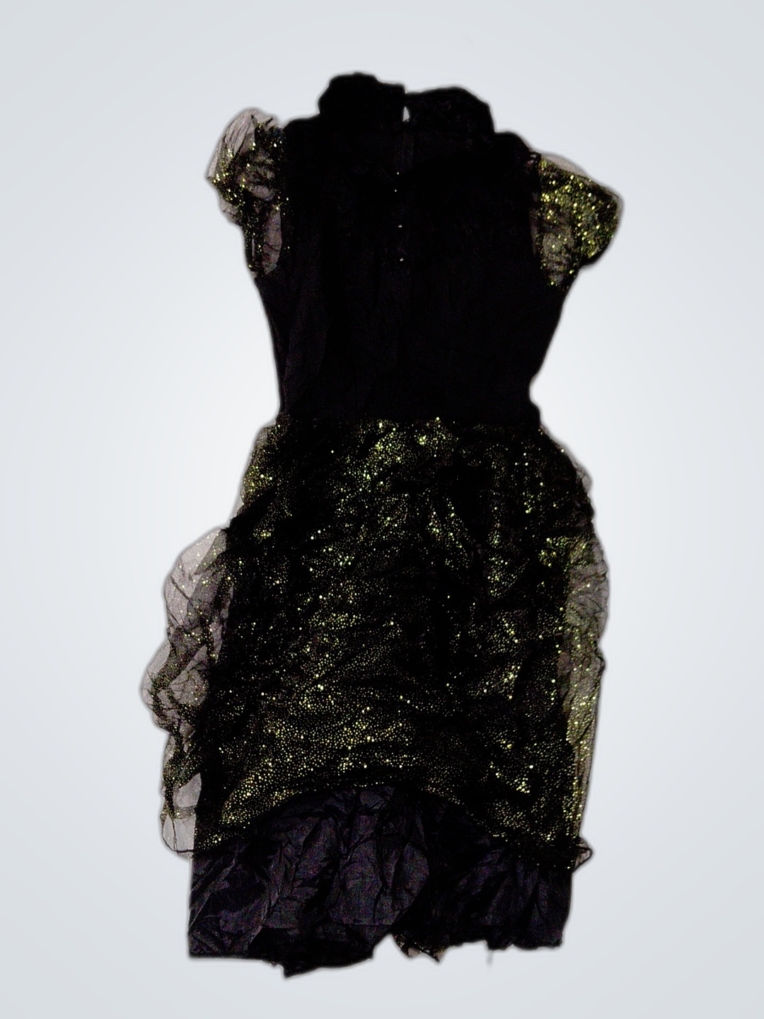 Schwarzes Kleid mit goldener Glitzer-Rock