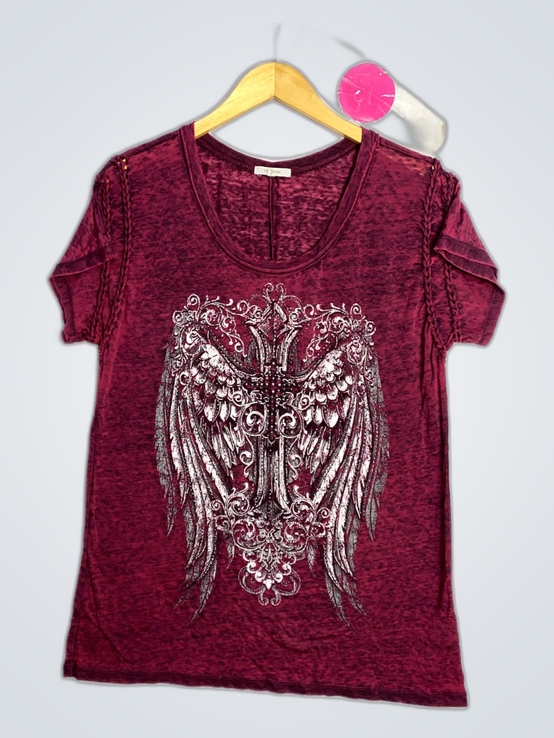 Maroon Grafik T-Shirt