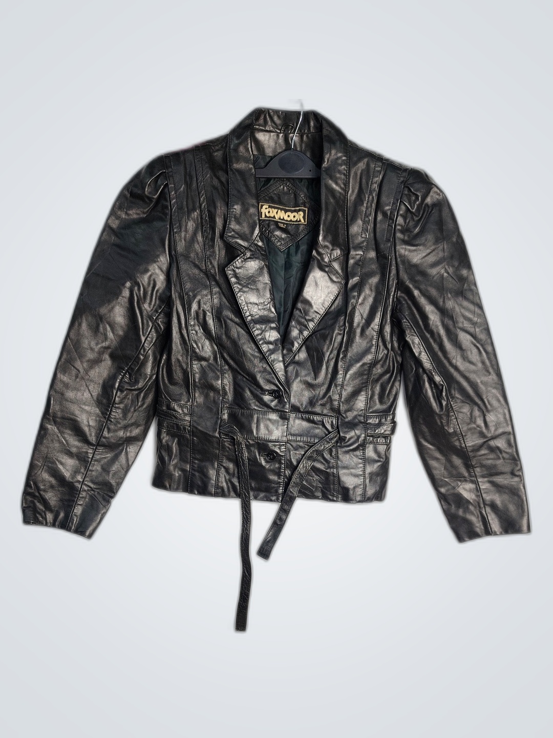 Veste en cuir noir Foxmoor