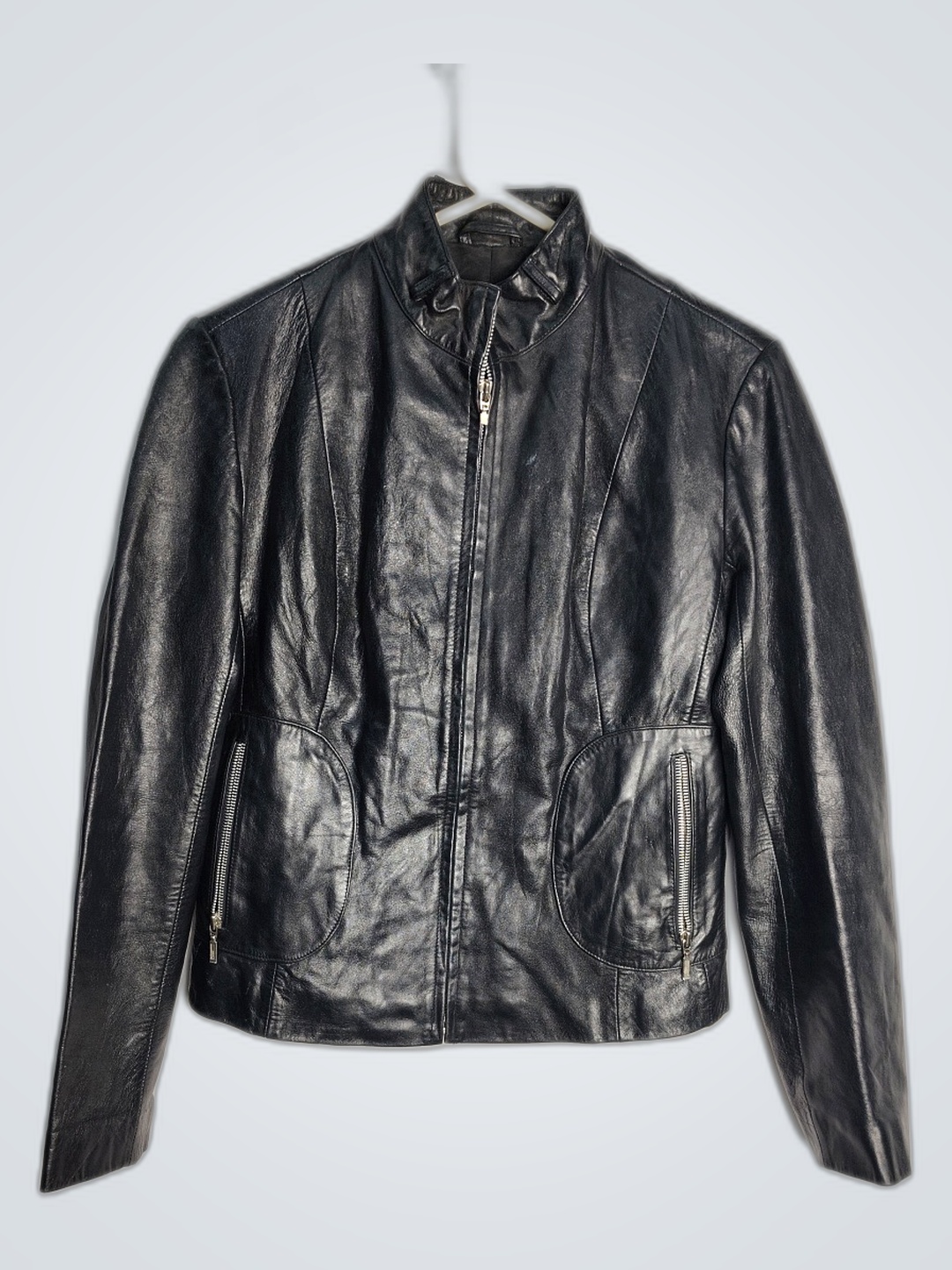 Veste en cuir noire