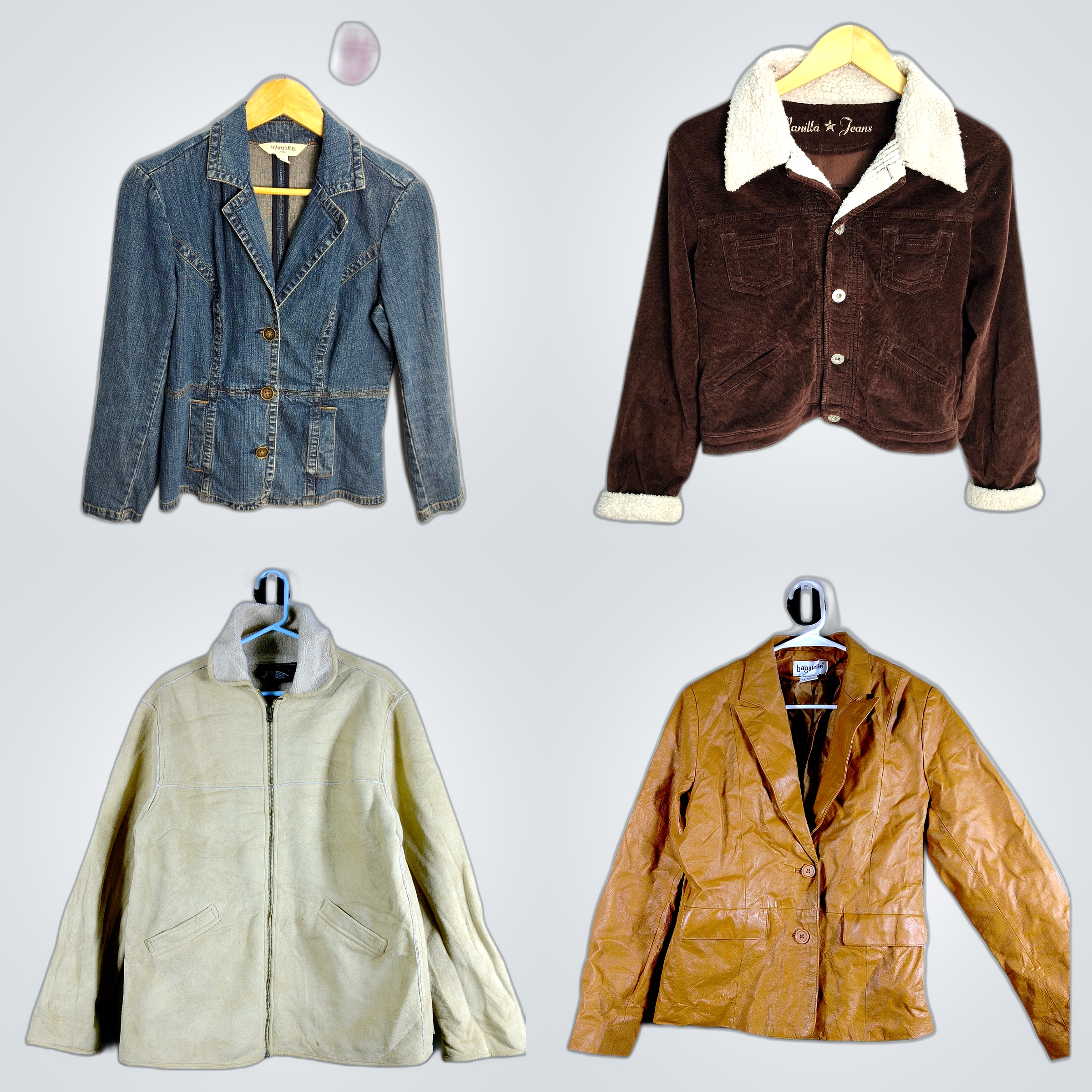 Ensemble de vestes en cuir, daim et denim - Amanda..