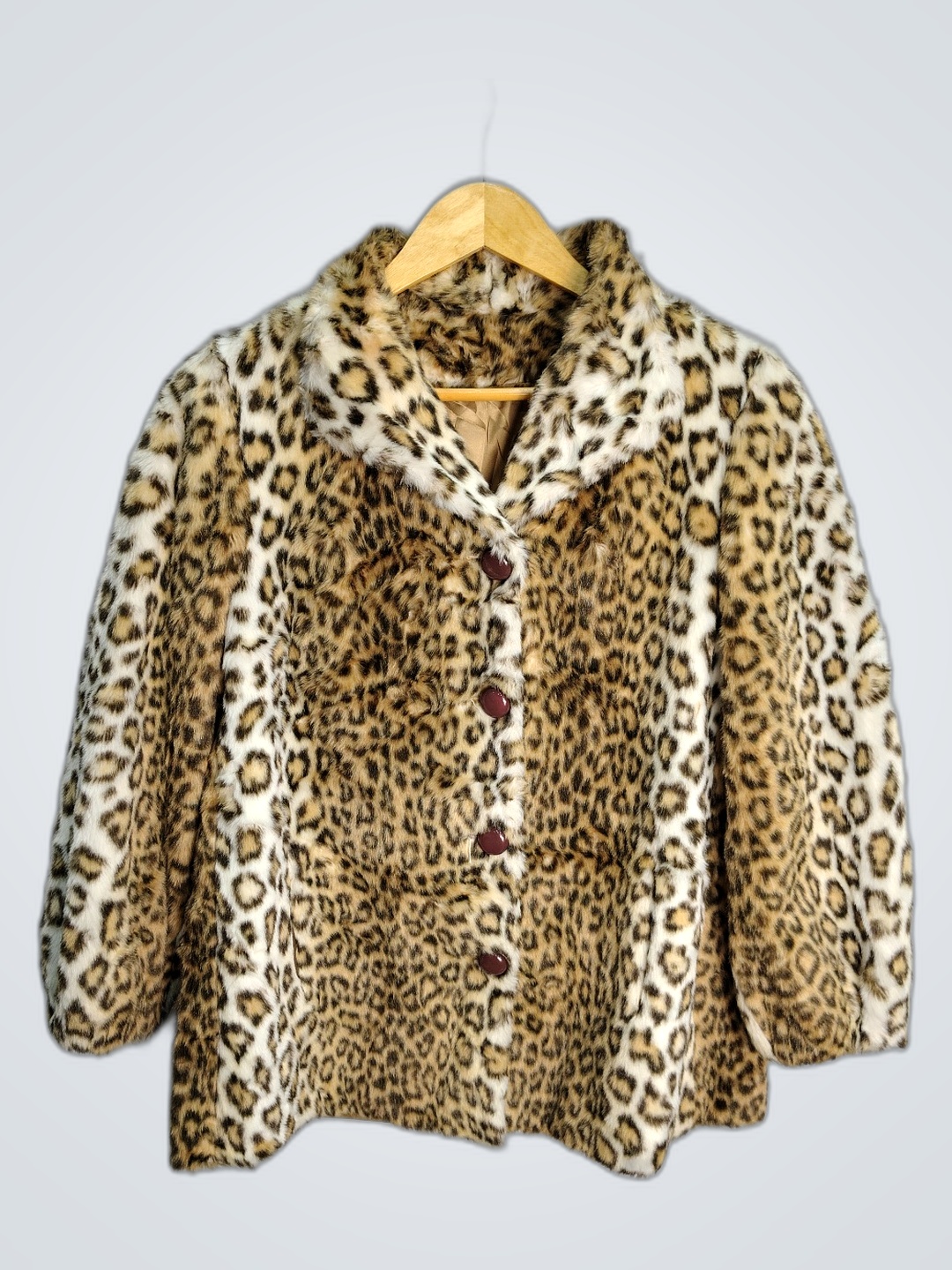 Veste en fausse fourrure imprimé léopard