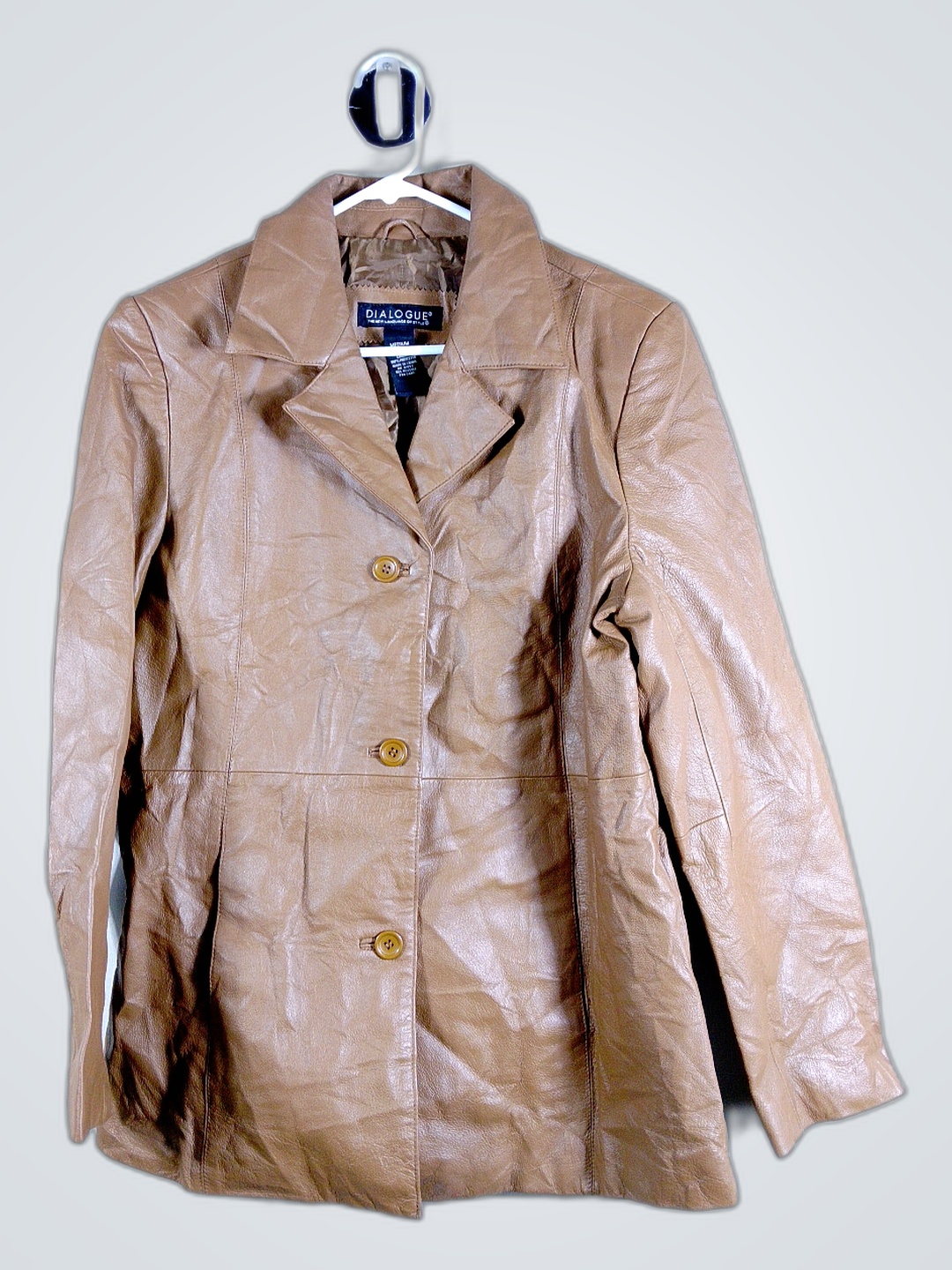 Veste en cuir marron