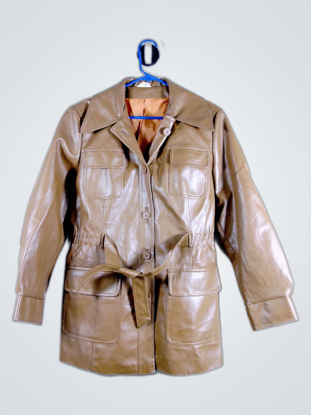 Manteau en cuir marron