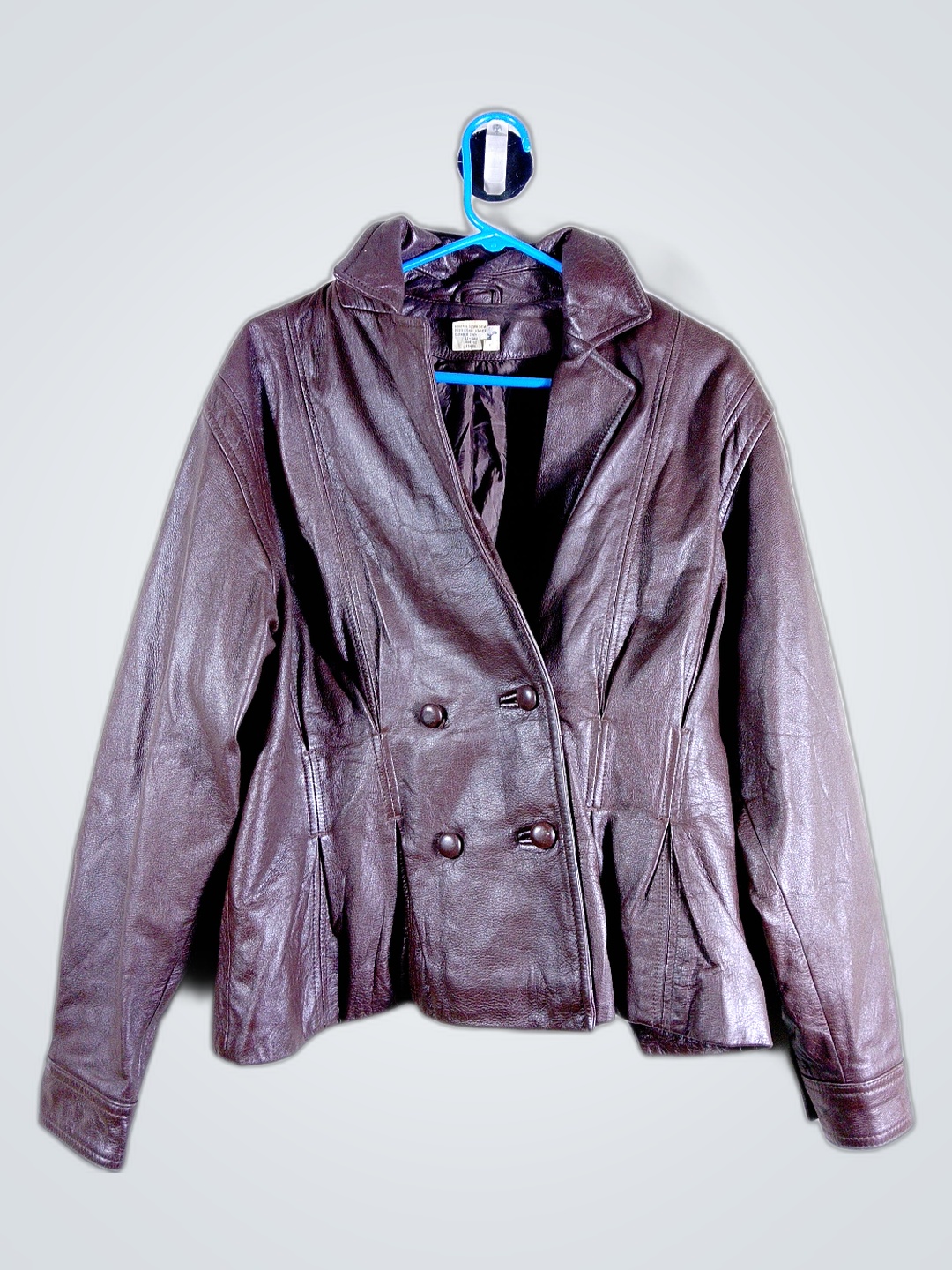 Veste en cuir marron