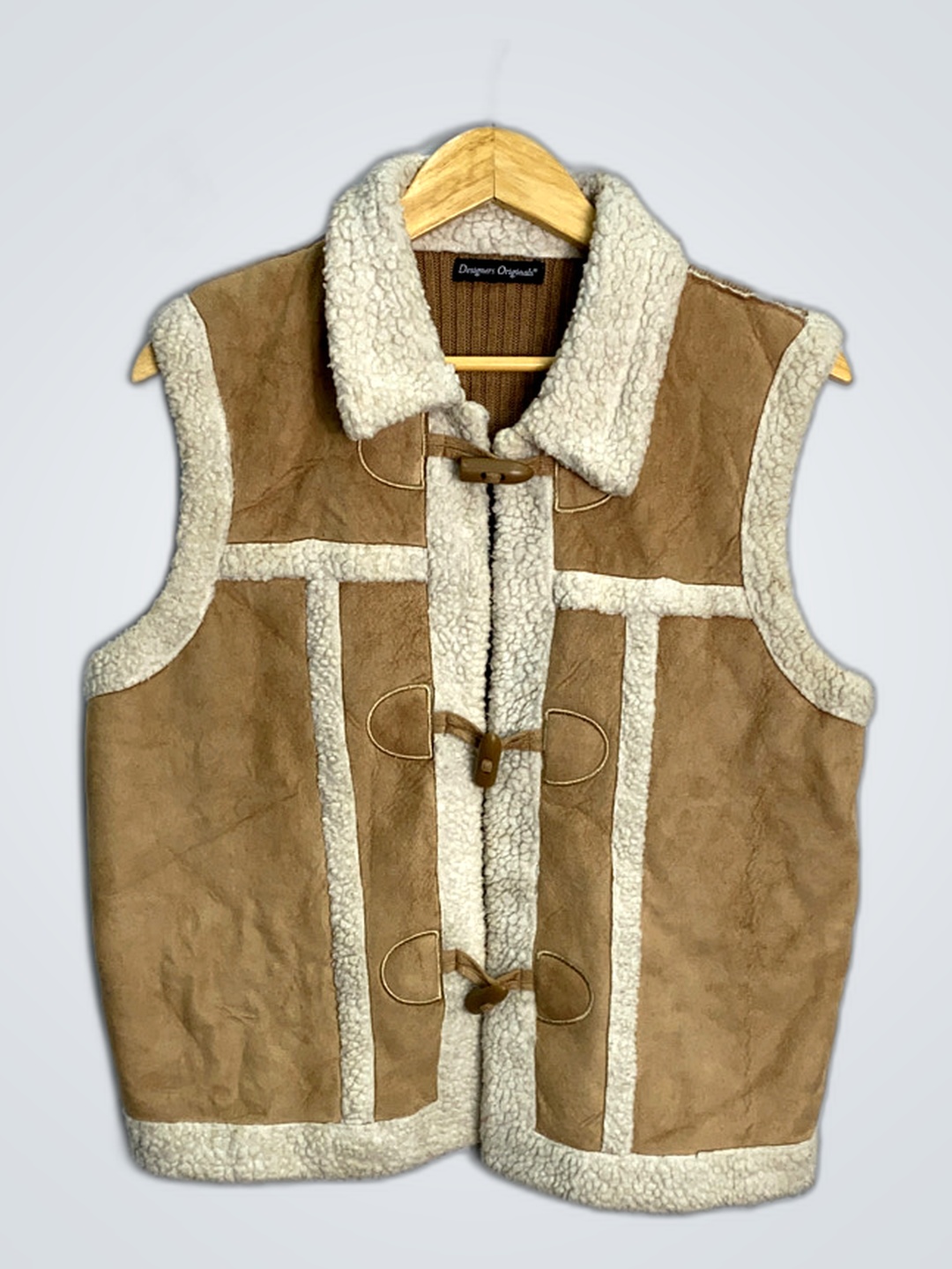 Veste en shearling marron