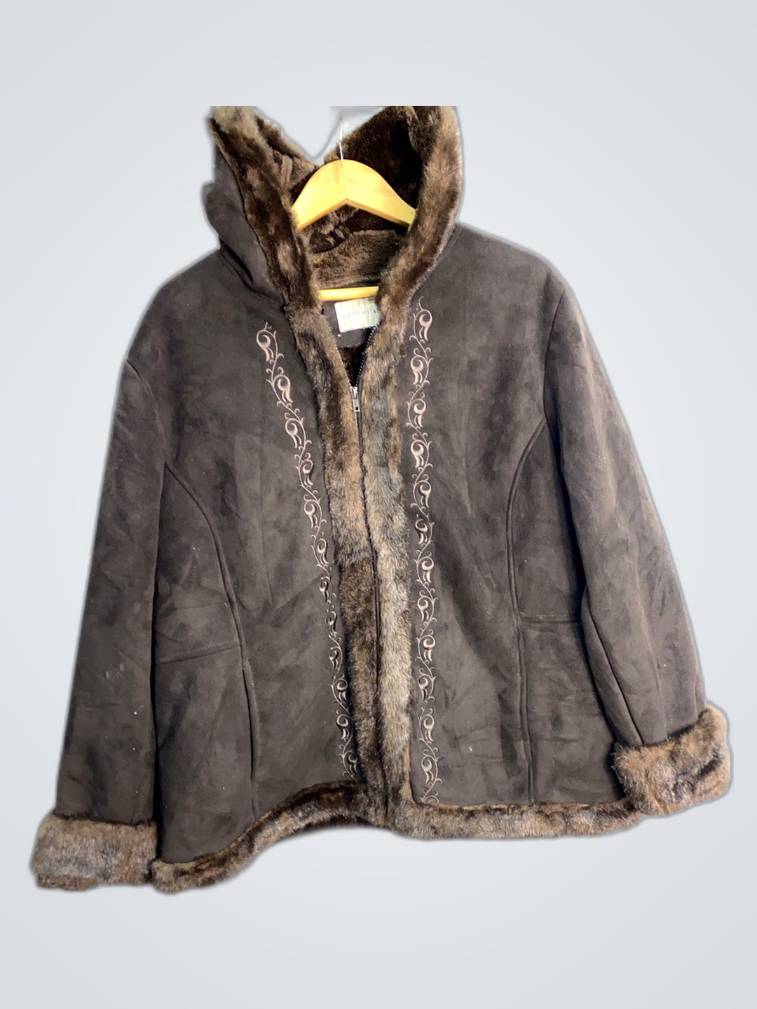 Brown Fur-Lined Coat