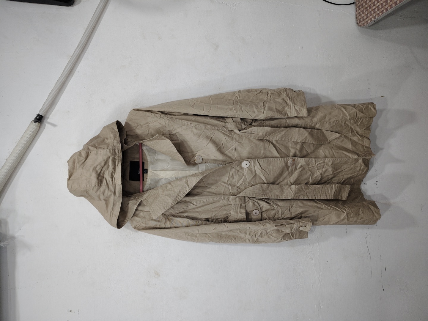 Tan Trench Coat with Hood