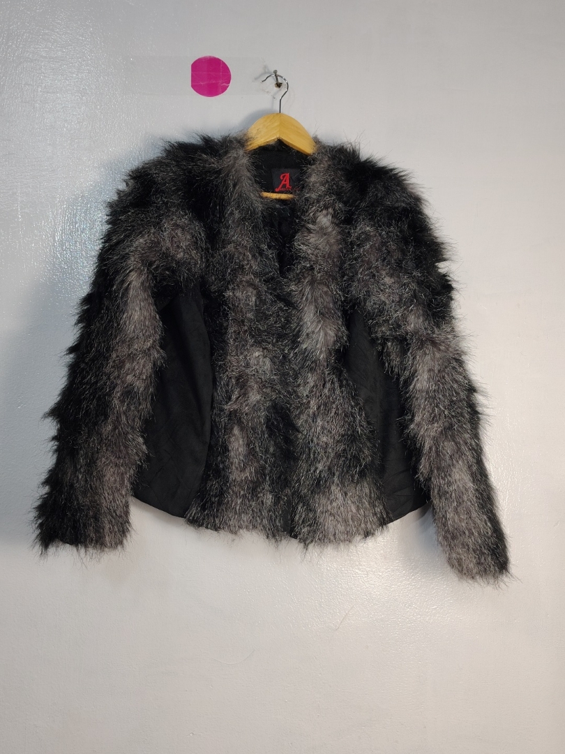 Adrienne Landau Gray Fur Coat