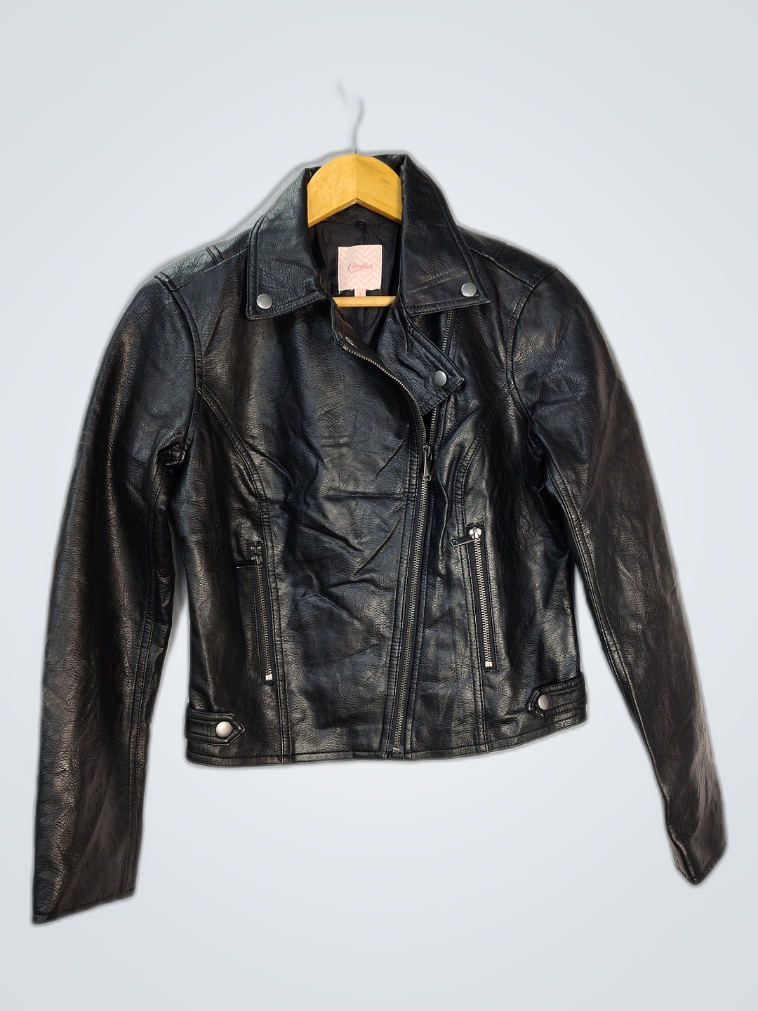Veste en cuir noir Candie's