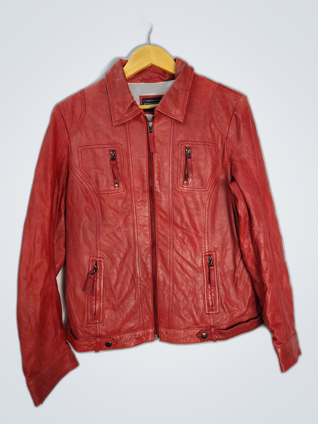 Jaqueta de Couro Vermelha